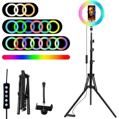 COLME TECHNOLOGY HOME - Aro De Luz Led Regulable 26cm Rgb Móvil Cámaras Trípode