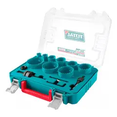 TOTAL - Kit Sierras Copa Bimetalicas 12 Piezas + Maletin