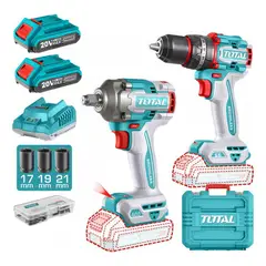 TOTAL - Combo inalambrico Llave De Impacto 400nm Industrial + Taladro 12 66nm