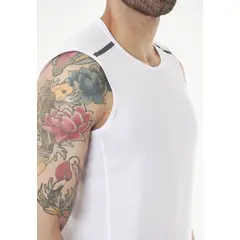 BELIFE - Camiseta deportiva manga sisa blanca para hombre
