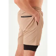 BELIFE - Pantaloneta deportiva café con ciclista para hombre