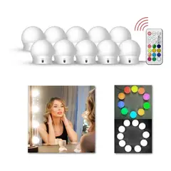 GENERICO - Kit 10 Bombillos Led Espejo Hollywood Luz Rgb Control Remoto