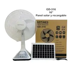 GENERICO - Ventilador Recargable Con Panel Solar 16