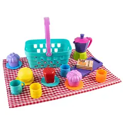 ENERGY PLUS - Set de Picnic Infantil con Vajilla y Frutas de Juguete