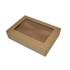 GENERICO - Caja Kraft Mediana con Ventana 28x20x8