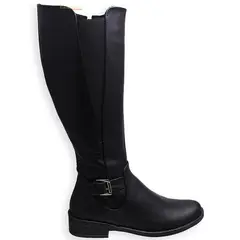 GENERICO - Bota Cuero Para Mujer Expansivo Lateral En Caña