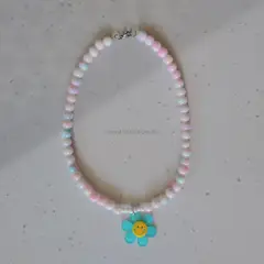 GENERICO - Collar para mujer en piedras con dije de flor
