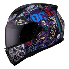 EDGE HELMETS - CASCO EDGE CERTIFICADO DOT DC COMICS JOKER TLL M NEGRO MATE
