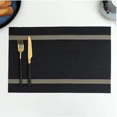 MULTIPLACE COLOMBIA - Individuales para comedor negro - importados alta calidad 4 puestos