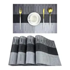 MULTIPLACE COLOMBIA - Individuales para comedor Gris - importados alta calidad 4 puestos