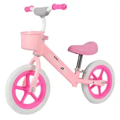 GENERICO - Bicicleta de equilibrio RIN 12 para niños de 1 a 4 años con canasta ROSADA
