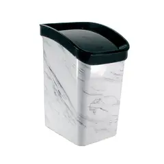 ESTRA - Papelera Vaivén 6L Mármol 4-1051883 -BlancoNegro
