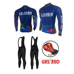 GENERICO - Uniforme Ciclismo Jersey Colombia Tricolor Licra Larga Badana GEL 20D