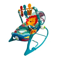 KIDSHOP - Silla Mecedora Para Bebes Con Toldillo 68162 Leon Azul