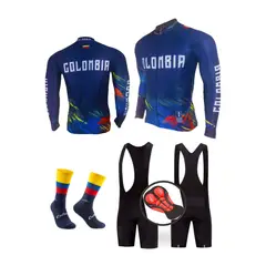 GENERICO - Uniforme Ciclismo Jersey Pantaloneta Medias Badana GEL20D Colombia Tri