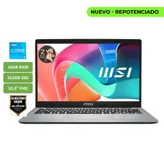 MSI - PORTATIL MODERN 13 - CORE I3 1315U - 16GB RAM - 512GB SSD - 13,3" FHD - MOD: F13MG-043XCO