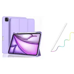 GENERICO - Funda Smart Case Protector Para iPad Air 11 m3 2025 + Lapiz lila