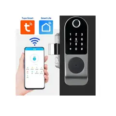 GENERICO - Cerradura Inteligente Tuya Smart Chapa Seguridad Táctil P01 color negro