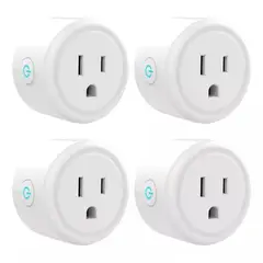 AMERICAN GENERICS - Set x4 Enchufes Inteligentes Wi-Fi Compatibles con Alexa y Google Home