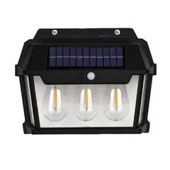 COLME TECHNOLOGY HOME - Lampara Solar De Pared Exteriores 3 Bombillos LED 5w Bk-888