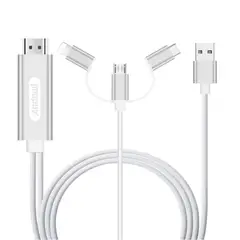 GENERICO - Cable 3 En 1 HDTV Adaptador Para Celular HDMI Android IOs