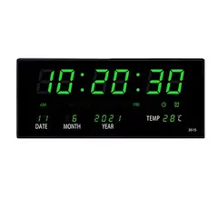 GENERICO - Reloj de pared reloj Digital verde 36cm LED