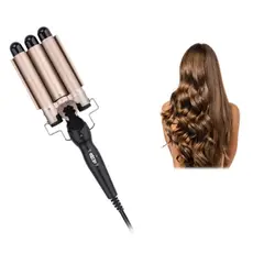 GENERICO - Rizador Sirena Ondulador Para Cabello 3 Tubos