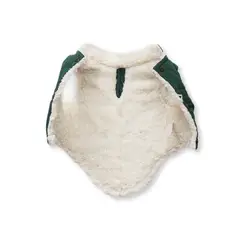 WAWAW - Chaleco 3XL parches verde botella borrego marfil