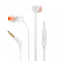 JBL - Auriculares 3.5mm Tune 110 Pure Bass, 100% Original, White