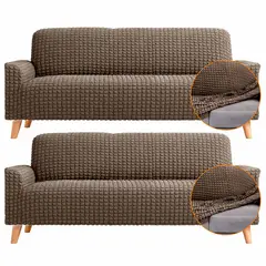 ENERGY PLUS - Set x2 Protectores de Sofá 3 Puestos Tela Elástica Lavable