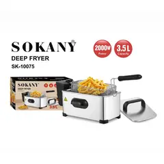 SOKANY - Freidora Eléctrica 35L 2800W Acero Inoxidable Termostato Regulable