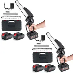 ENERGY PLUS - Set x2 Sierra Eléctrica de Cadena Portátil 2 Baterías 48V
