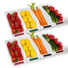CHEF MASTER - Set x8 Organizador Extraíble Nevera Transparente Apilable