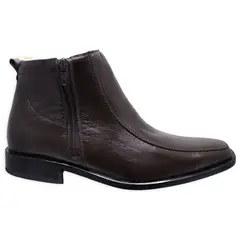 GENERICO - Botin Cuero Hombre Cremallera Lateral Suela Caucholite
