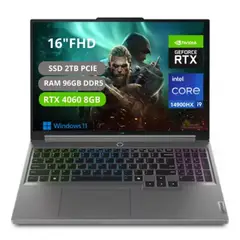 LENOVO - PORTATIL LEGION 5 16IRX9 CORE I9 14900HX RAM 96GB SSD 2TB RTX 4060 8G