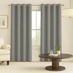 GENERICO - Cortina 100% Blackout Juego 2 Paneles 270x200cm Gris Oscuro