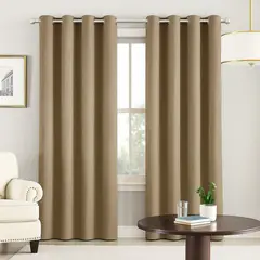 GENERICO - Cortina 100% Blackout Juego 2 Paneles 270x200cm Caqui