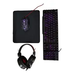 GENERICO - Combo Gamer 4 En 1 Iluminacion Led Teclado Mouse Headset