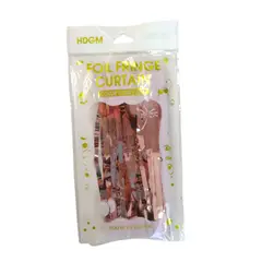 INFANTILES CAJUROMIX - Cortina de Tiras Oro Rosa con Estilo Glam y Femenino