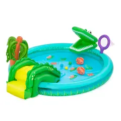 BESTWAY - Piscina Inflable Cocodrilo Pelotas 53166 210 Litros