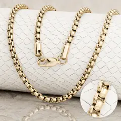 GLEAM GOLD - Cadena Unisex Veneciana en Oro Laminado 18K 6 mm x 65 cm