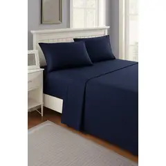 FAMILY HOME - Juego de Sabana Semidoble Sueños-Suaves Azul Osc