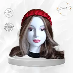 GENERICO - Balaca fruncida en satín premium licrado color Rojo