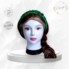 GENERICO - Balaca fruncida en satín premium licrado color Verde