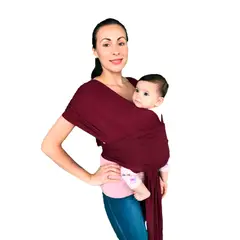 COZYTOS - Fular porta bebe AJUSTABLE PLUS-Vinotinto- cargador
