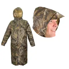 ADQUIERELO YA - Impermeable Largo Chubasquero con Capucha Camuflado