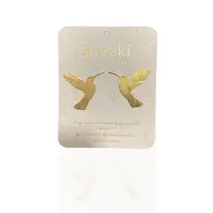 MERAKI - Aretes - Topos Colibrí bañados en oro 24kt