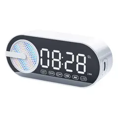 GENERICO - Altavoz Inalámbrico G30 Mirror Clock Usb Led Fm Color