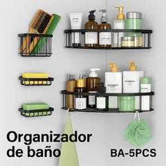 GENERICO - Organizador de Baño de Pared 5 Piezas BA-5PCS