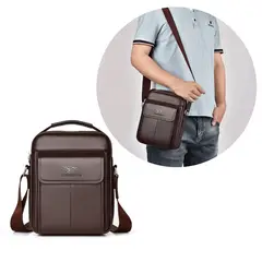MULTIPLACE COLOMBIA - Bolso Manos Libres para Hombre en Cuero Sintético café